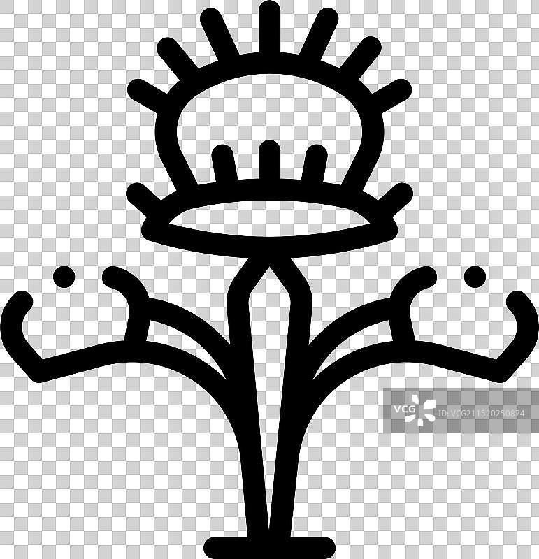 食肉植物图标细线条风格设计图片素材