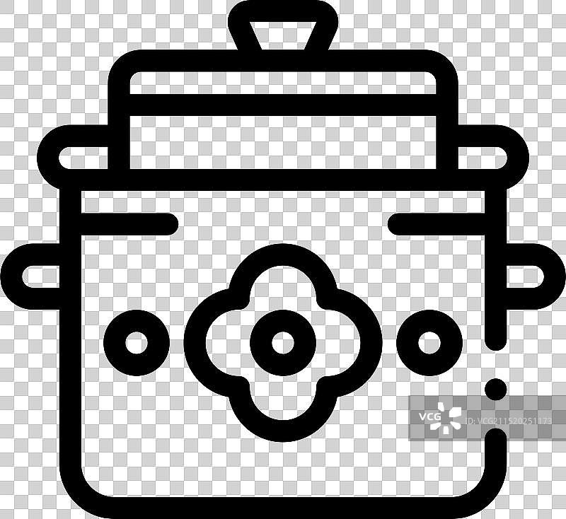 砂锅图标线性设计图片素材