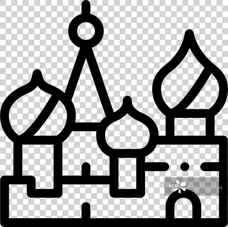 圣巴西尔大教堂图标线性风格图片素材