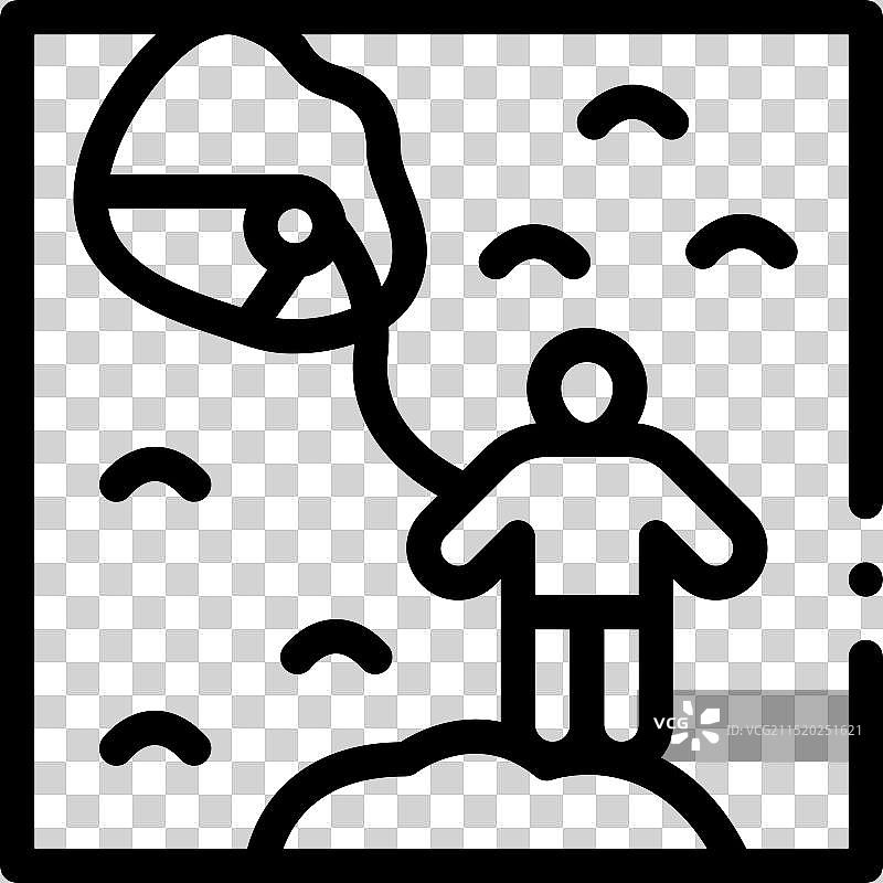 洞穴探险线性图标图片素材