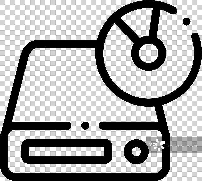 CD驱动器图标线性设计图片素材