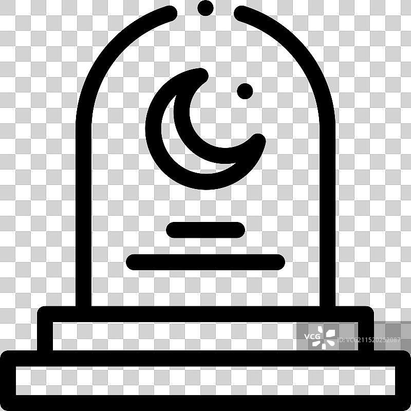 线性墓地图标设计图片素材