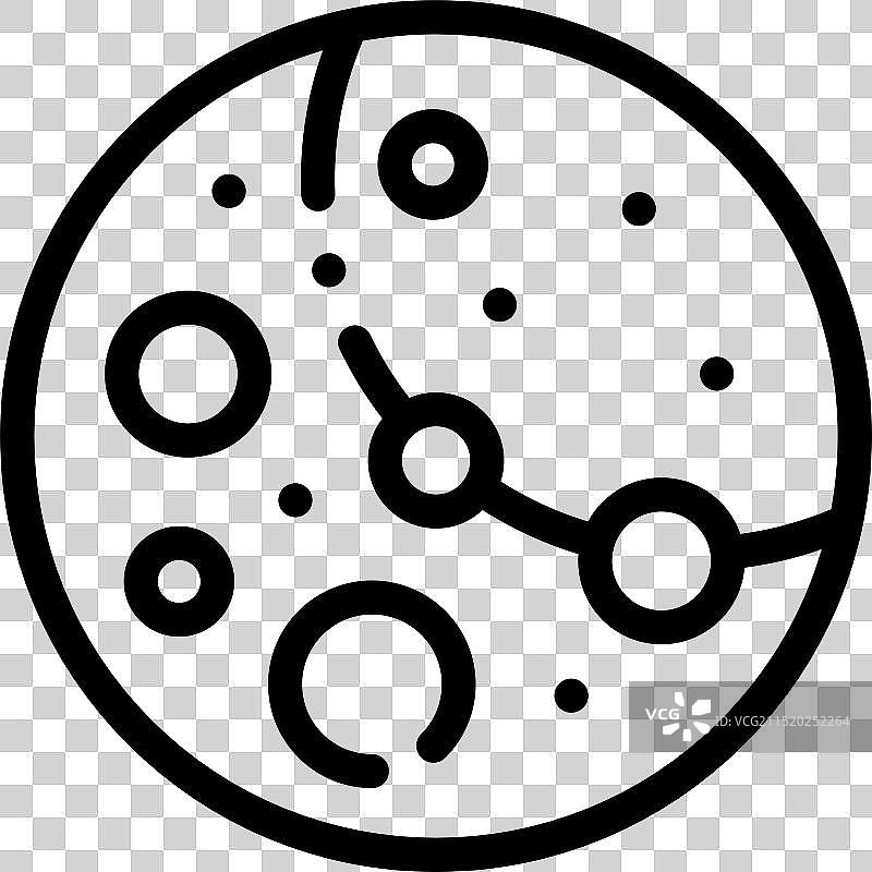 谷神星图标（纤细线性风格设计，隔离）图片素材