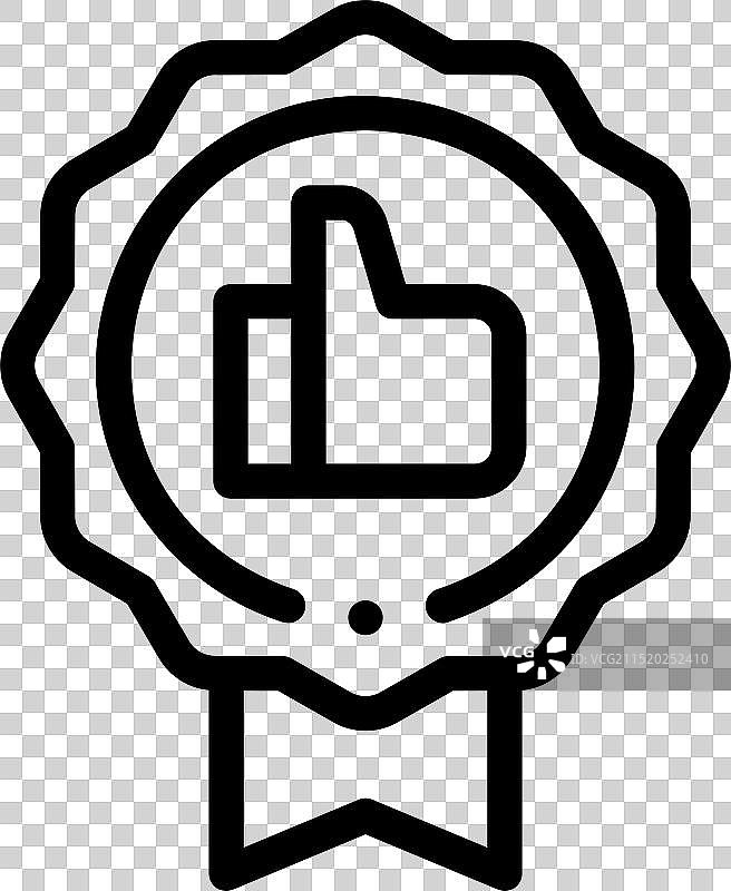 认证图标（细线条风格设计）图片素材