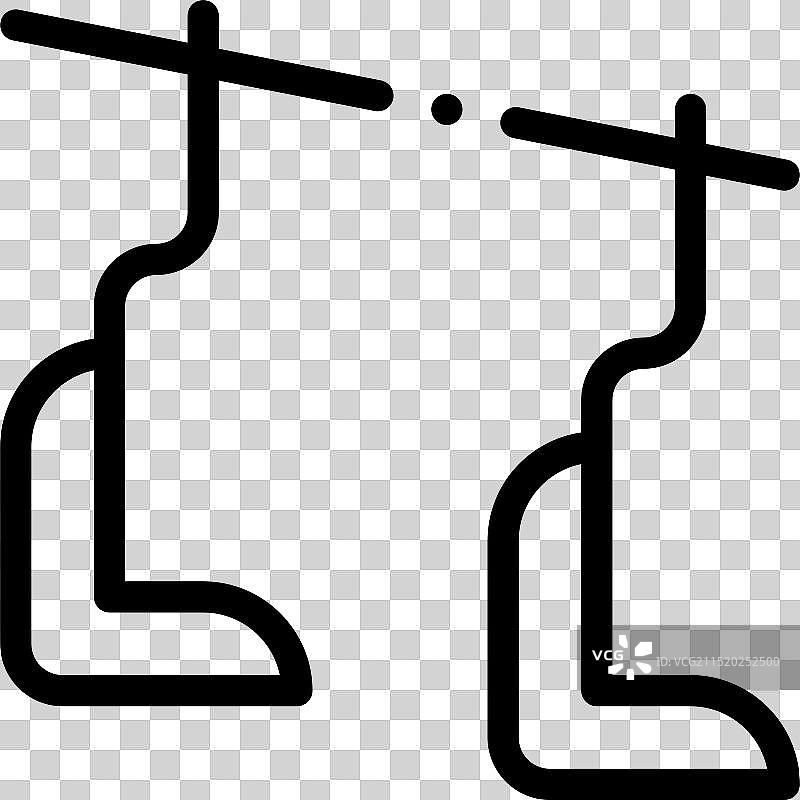 孤立的细线条风格缆车图标设计图片素材