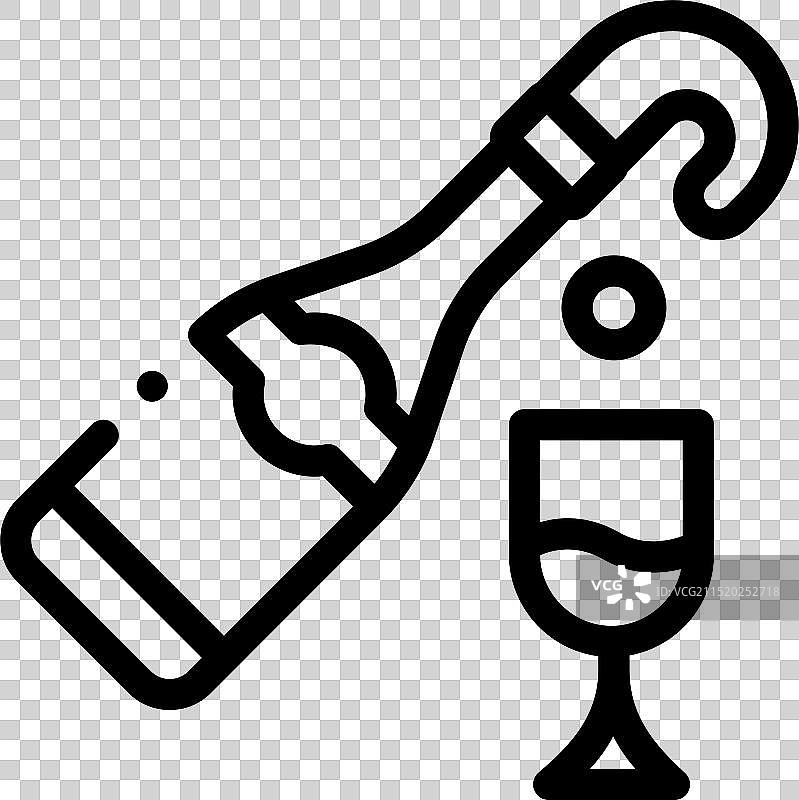 香槟图标细线条风格设计图片素材