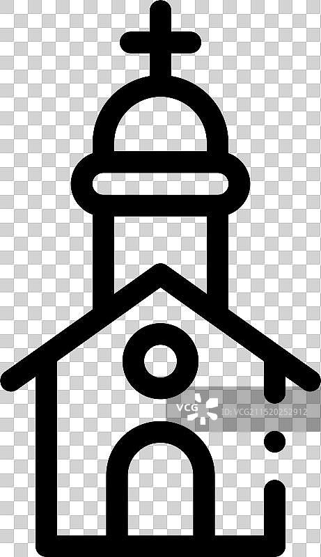 教堂图标线性设计图片素材