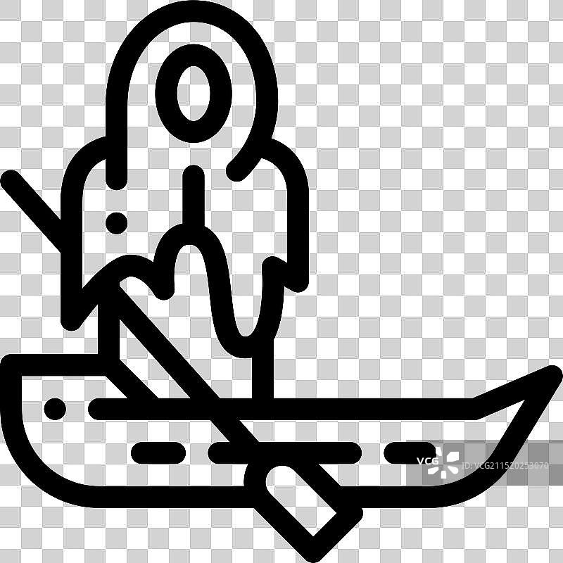 卡戎图标，纤细线性风格设计，隔离图片素材