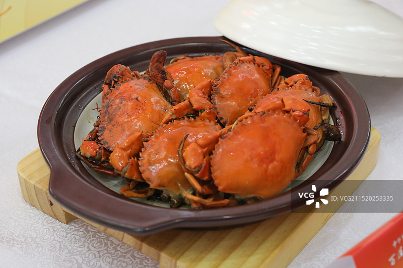 海南菜：清蒸螃蟹 清蒸和乐蟹图片素材