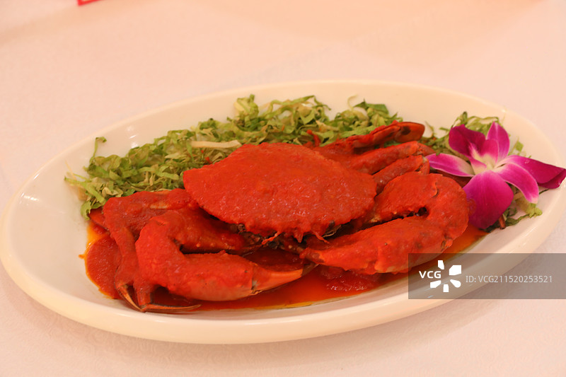 海南菜：原只焗曲口黑仔蟹图片素材