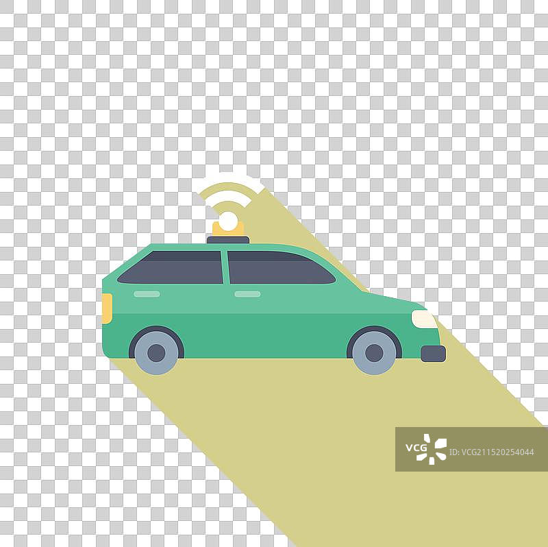 使用中的绿色自动驾驶车辆图片素材