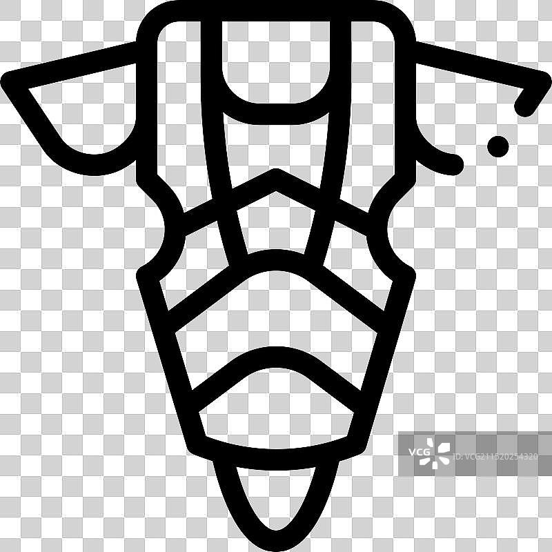 胸部保护线性图标设计图片素材