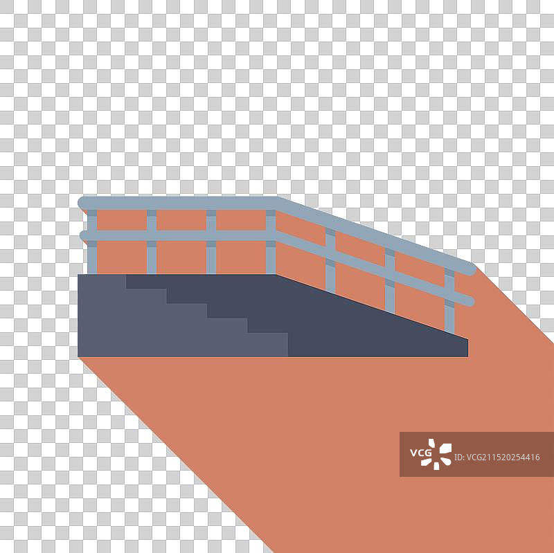 通往某处的金属扶手混凝土楼梯图片素材