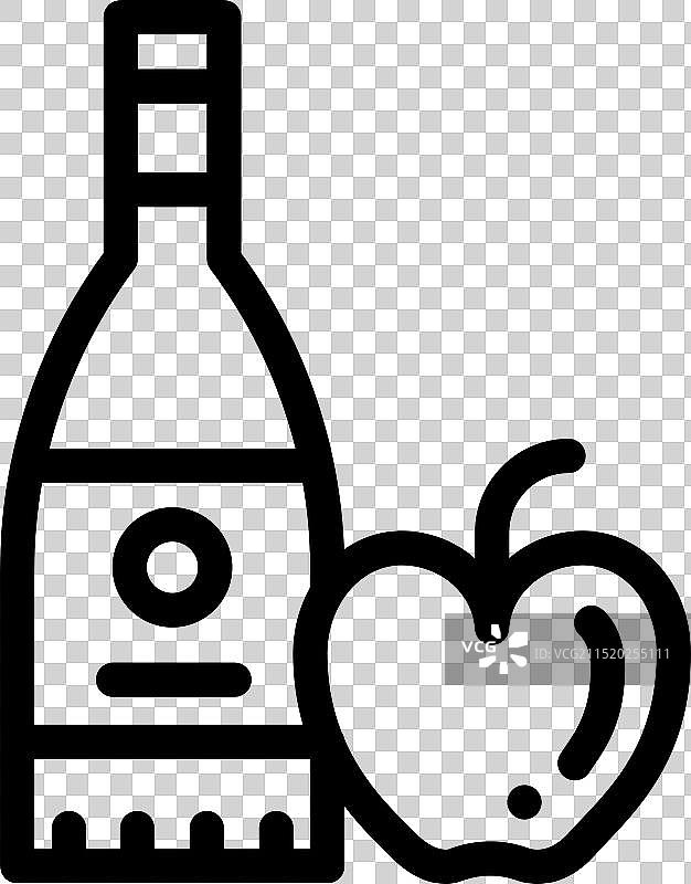 苹果酒图标线性设计图片素材