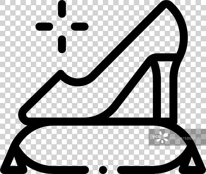 灰姑娘的鞋子图标纤细线性风格设计图片素材