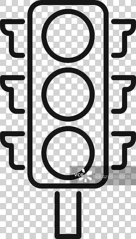 停止状态的交通灯线条图标图片素材