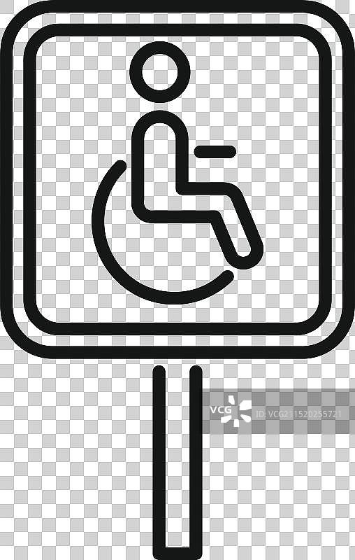 指示残疾人停车位的停车标志图片素材