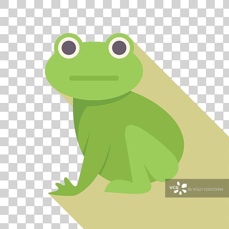 扁平风格坐着放松的绿色青蛙图片素材