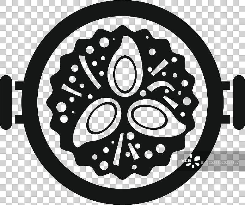 美味贻贝的烹饪锅俯视图图片素材