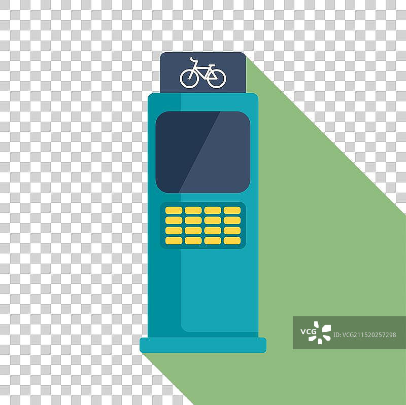 带空白屏幕的现代自行车租赁终端图片素材