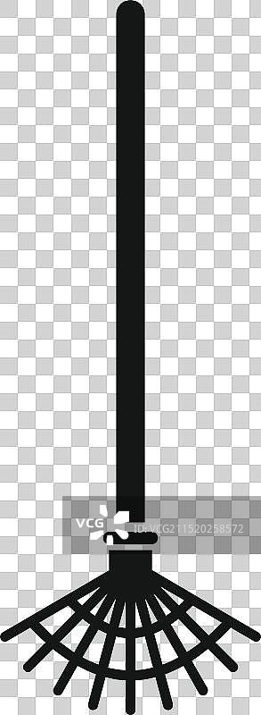 带长木柄的黑色花园耙图片素材