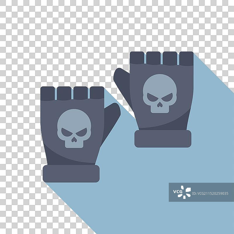 露出骷髅标志的露指手套图片素材