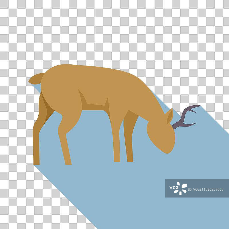 幼鹿啃食草地极简图图片素材