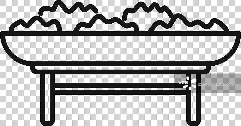 木架上的长花盆简笔画图片素材