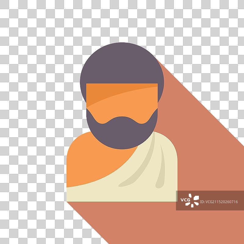 扁平风格的希腊哲学家图标图片素材