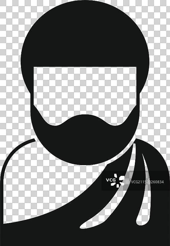 穿着托加长袍的留胡子男人向前看图片素材