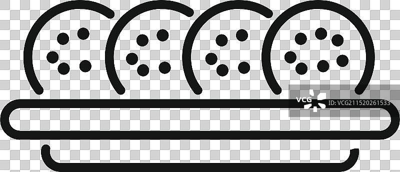 四个炸豆丸子线条画图片素材