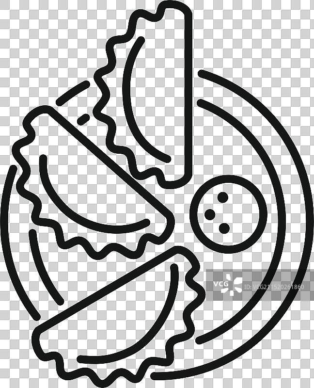 蘸酱饺子线条图标图片素材