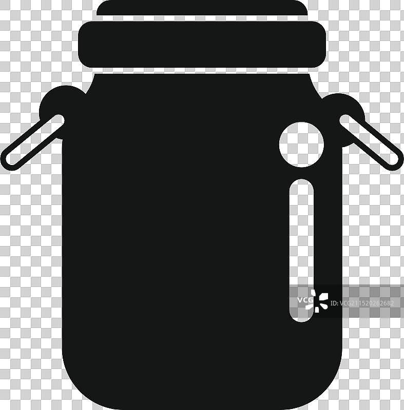 带把手的黑色可重复使用玻璃罐图片素材