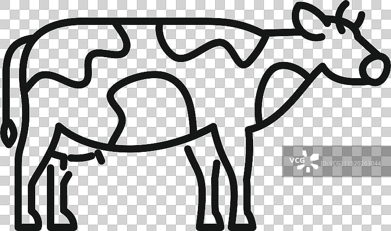 站立侧视的斑点奶牛图标图片素材