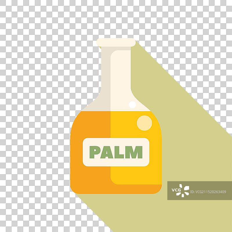 贴有标签的棕榈油玻璃瓶图片素材