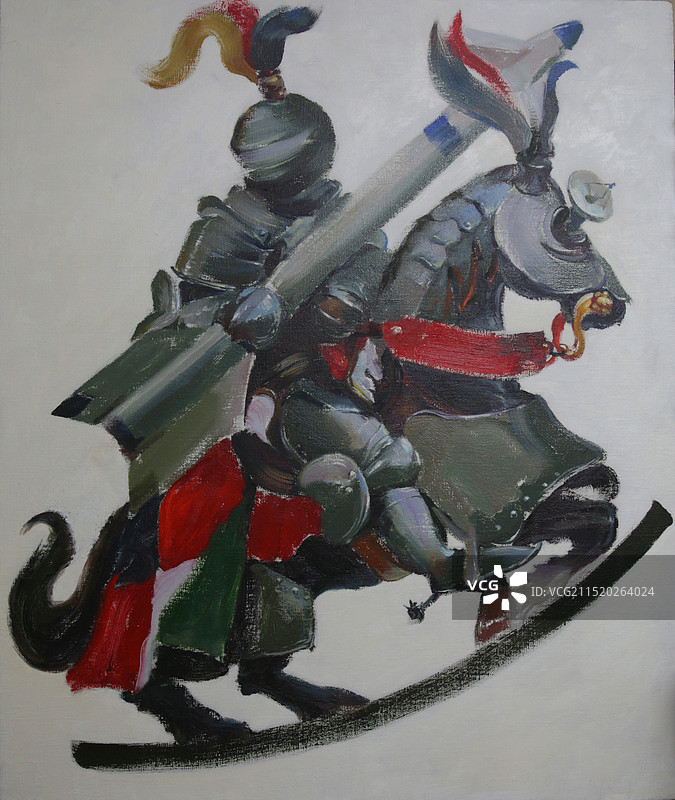 油画《骑士》图片素材