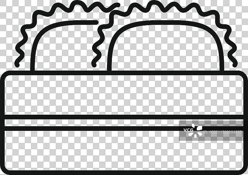 酒店房间简约风格双人床上的两个枕头图片素材