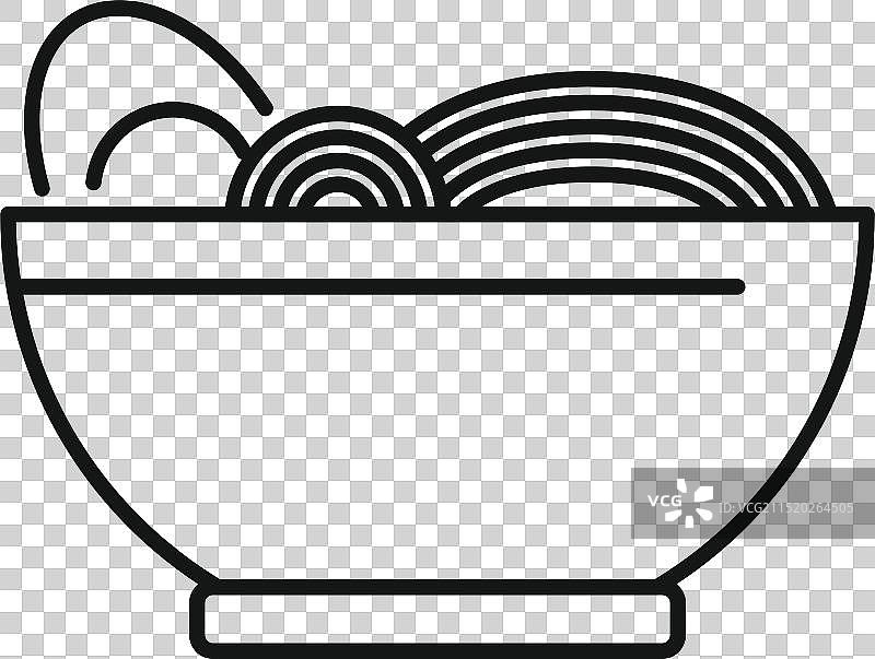 极简线条风的面条碗图片素材