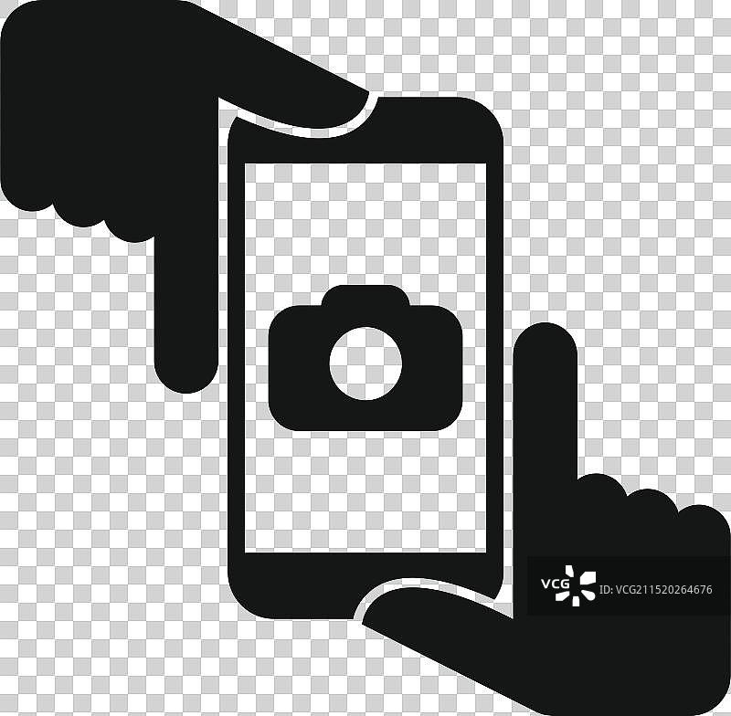 双手手持智能手机拍照图标图片素材