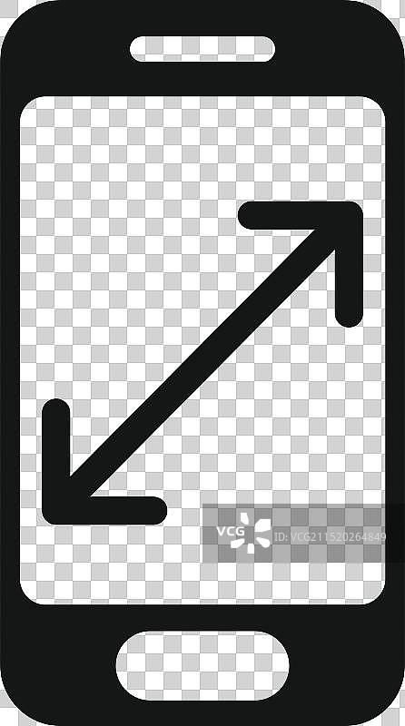 显示对角放大图标的智能手机图片素材