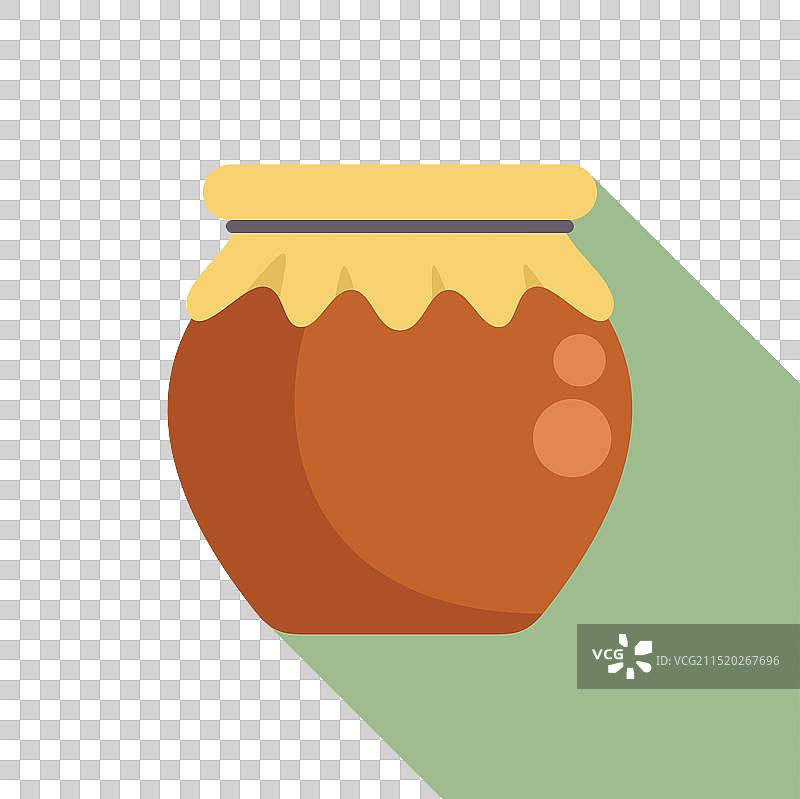 装满蜂蜜并用布覆盖的粘土罐图片素材