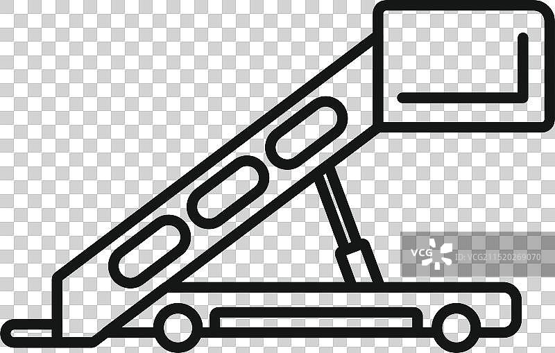 白色背景上的机场登机坡道图片素材