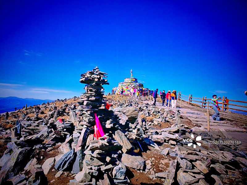 云霄峰上的 玛尼堆图片素材
