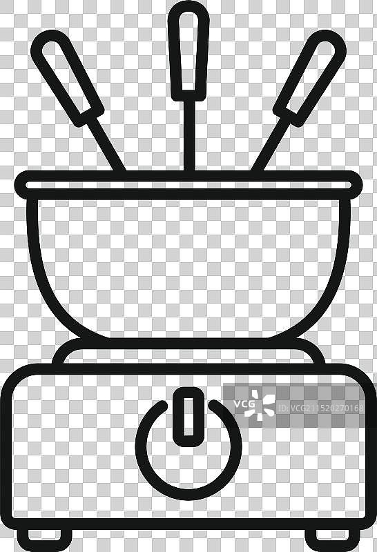 正在加热的电动巧克力火锅图片素材