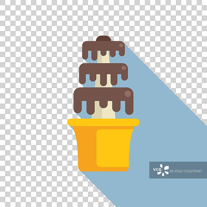 黄色底座上流动的巧克力喷泉图片素材