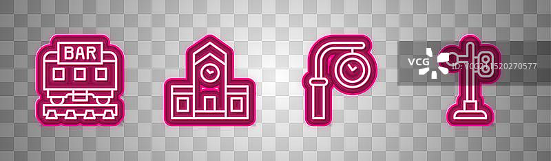 火车站列车相关线条图标图片素材