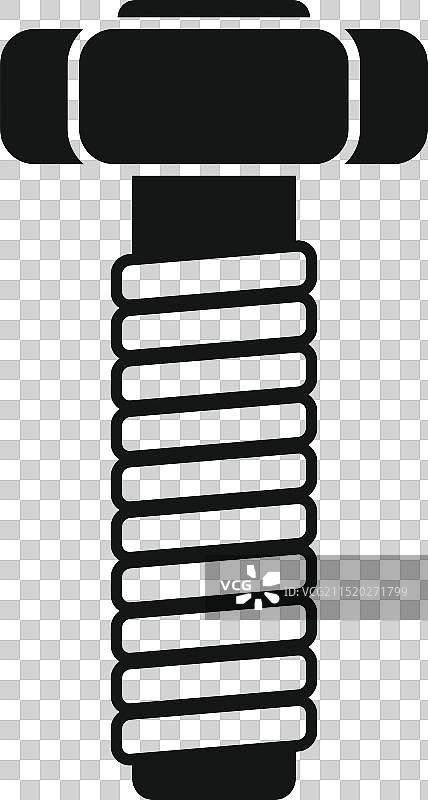 带六角头的长金属螺丝正在拧紧图片素材