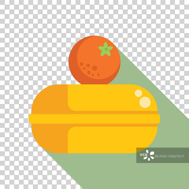 午餐盒，顶部放一个橙子，保持健康图片素材