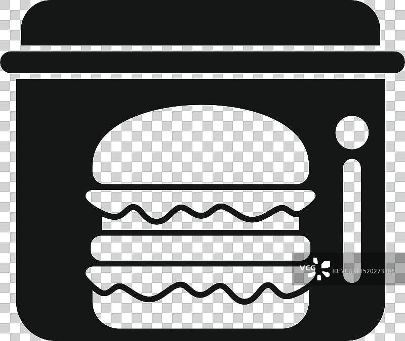 微波炉加热双层汉堡信息展示图片素材