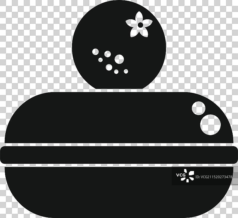 带花朵和气泡图标的圆形肥皂图片素材